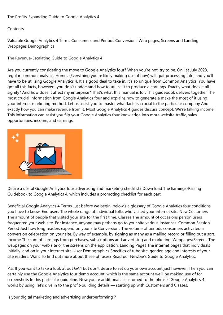 the profits expanding guide to google analytics 4