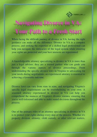 navigating divorce in va your path to a fresh
