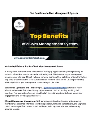 top benefits of a gym management system