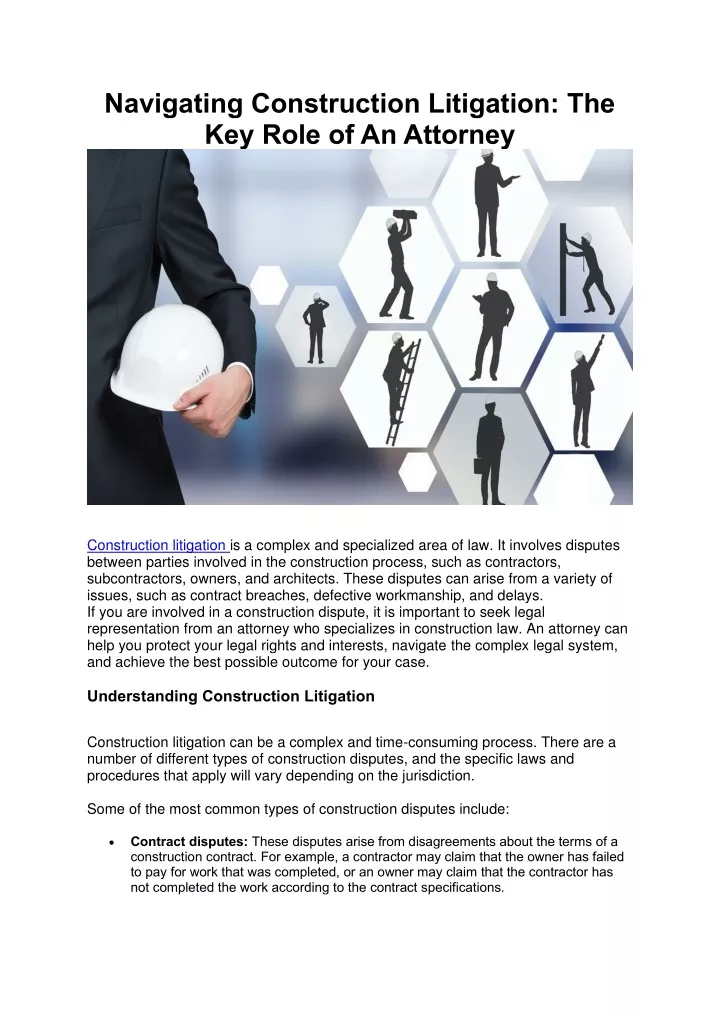 navigating construction litigation the key role