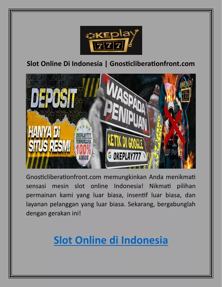 slot online di indonesia gnosticliberationfront