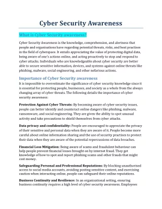 Cyber Security Awareness