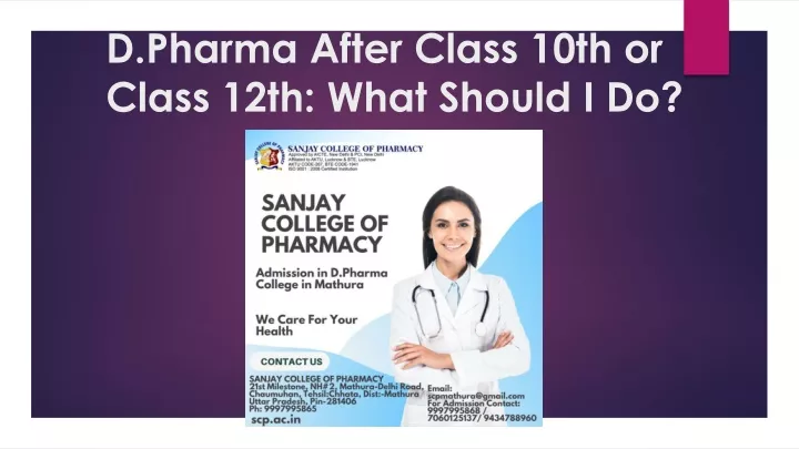 d pharma after class 10th or class 12th what should i do