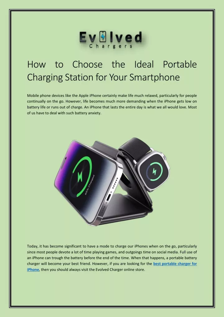 how to choose the ideal portable charging station