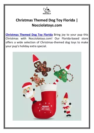 Christmas Themed Dog Toy Florida | Nocciolatoys.com