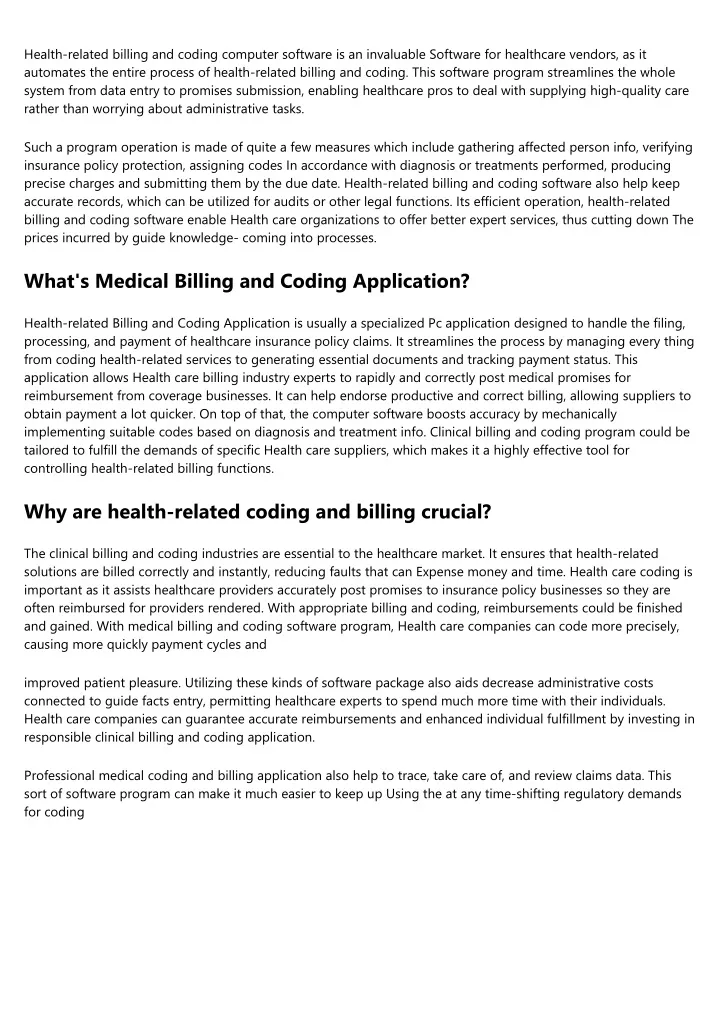 health related billing and coding computer