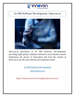 As 400 Software Development | Innovon.in