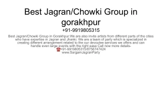 Best Jagran_Chowki Group in gorakhpur  91-9919805315