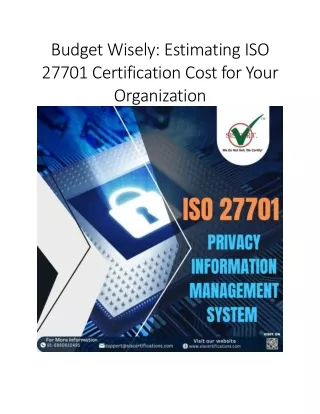 budget wisely estimating iso 27701 certification