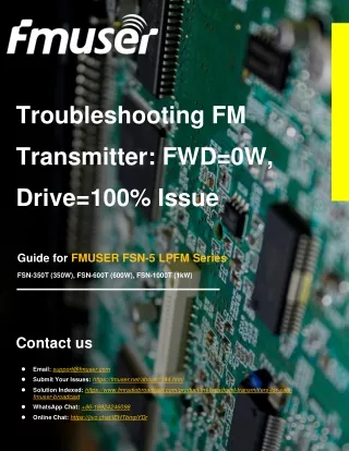 FMUSER FSN 5.0 FM Transmitter FWD=0W & Drive=100% Issue Troubleshooting Guide