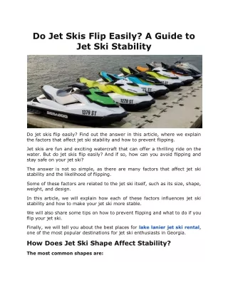 Do Jet Skis Flip Easily A Guide to Jet Ski Stability