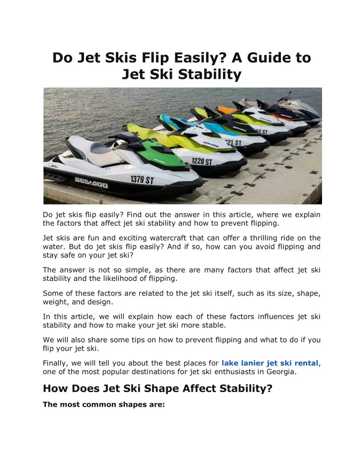 do jet skis flip easily a guide