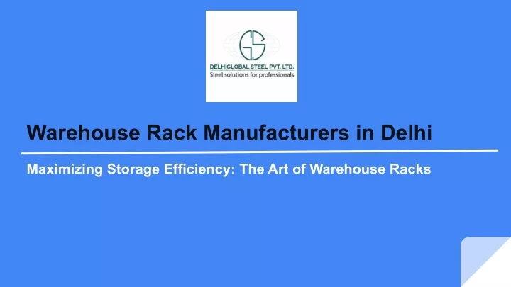 warehouse rack manufacturers in delhi