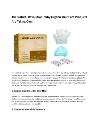 Get Quality Organic Hair Care Products From Deewal