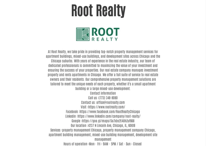 root realty