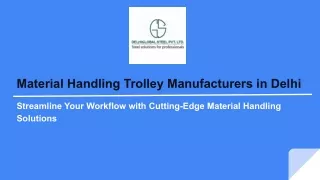 Material Handling Trolley Manufacturers in Delhi- DelhiGlobal Steel