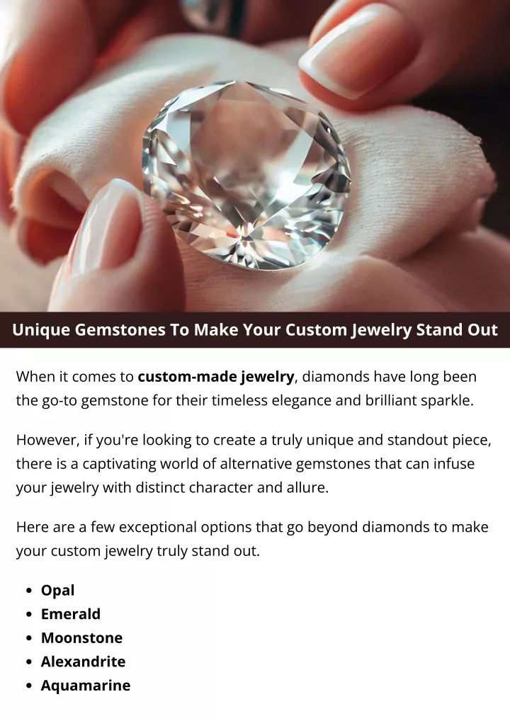 unique gemstones to make your custom jewelry