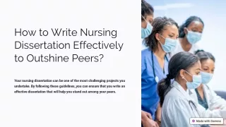 How to Write Nursing Dissertation Effectively to Outshine Peers?