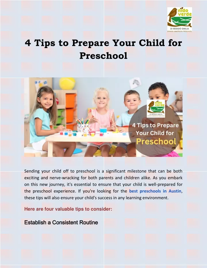 4 tips to prepare your child for preschool