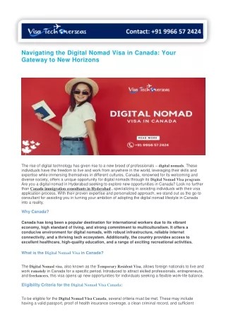 Navigating the Digital Nomad Visa in Canada