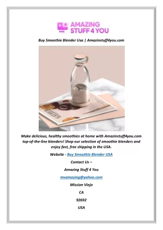 Buy Smoothie Blender Usa | Amazinstuff4you.com