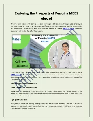 Exploring the Prospects of Pursuing MBBS Abroad