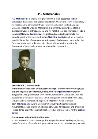 p c mahalanobis