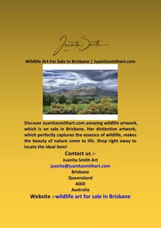 Wildlife Art For Sale In Brisbane  Juanitasmithart com