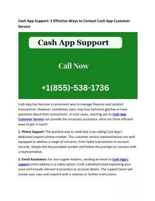 1-855-538-1736 Cash App Support