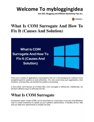 What Is COM Surrogate And How To Fix It (Causes And Solution)