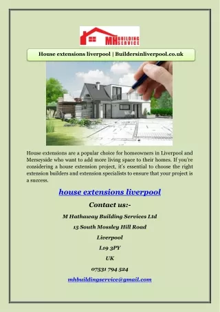 House extensions liverpool | Buildersinliverpool.co.uk