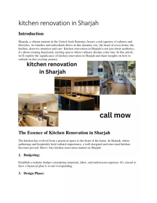 kitchen renovation in Sharjah