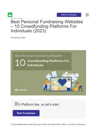 Best Personal Fundraising Websites