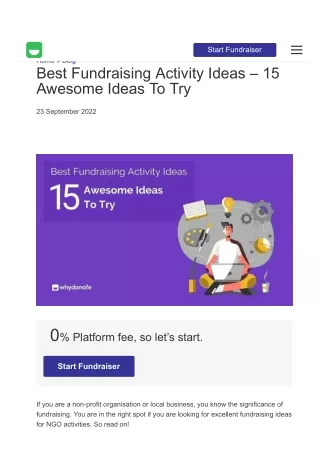 Fundraising Activity Ideas