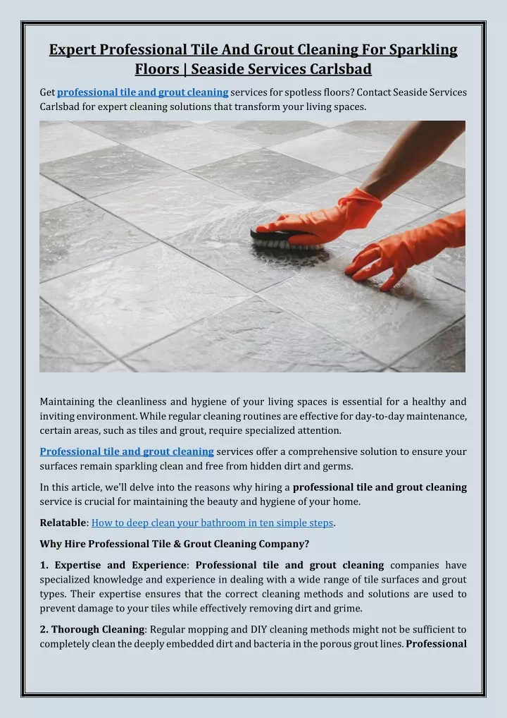 expert professional tile and grout cleaning