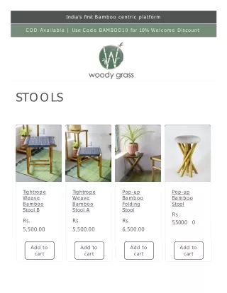 Buy Stool Online _ Bamboo Stool – Woodygrass