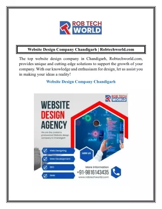 Website Design Company Chandigarh  Robtechworld.com