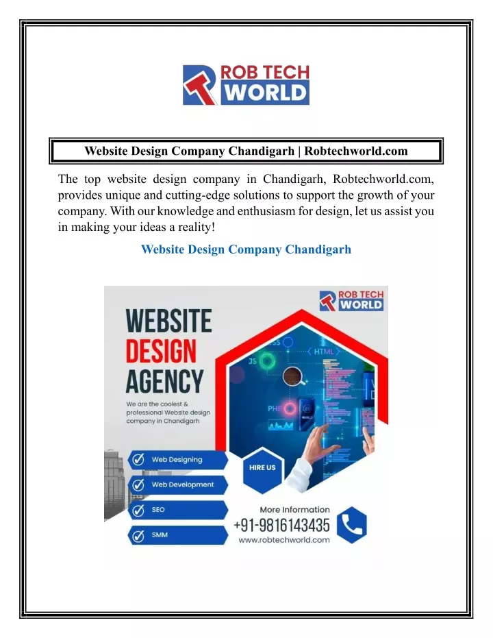 website design company chandigarh robtechworld com