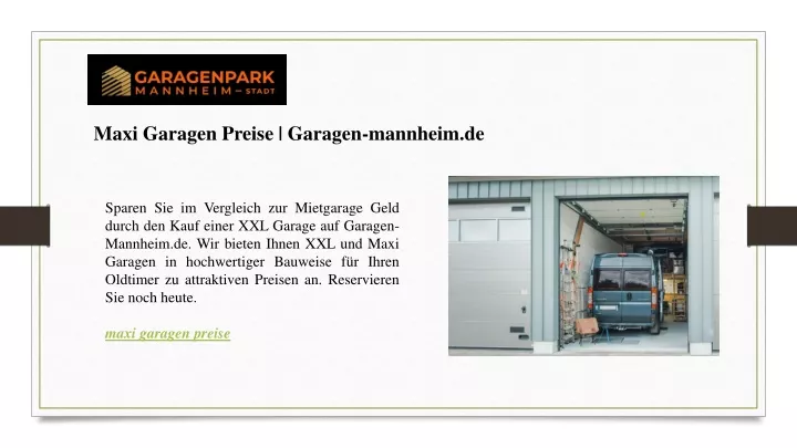 maxi garagen preise garagen mannheim de