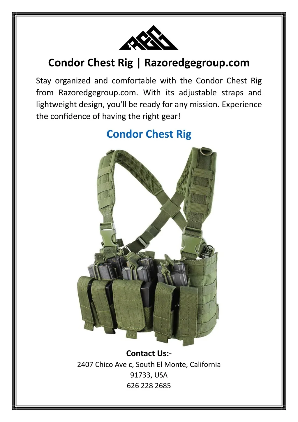 PPT - Condor Chest Rig | Razoredgegroup.com PowerPoint Presentation ...