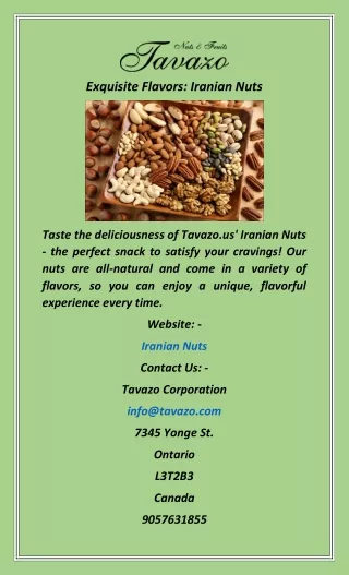 Exquisite Flavors Iranian Nuts