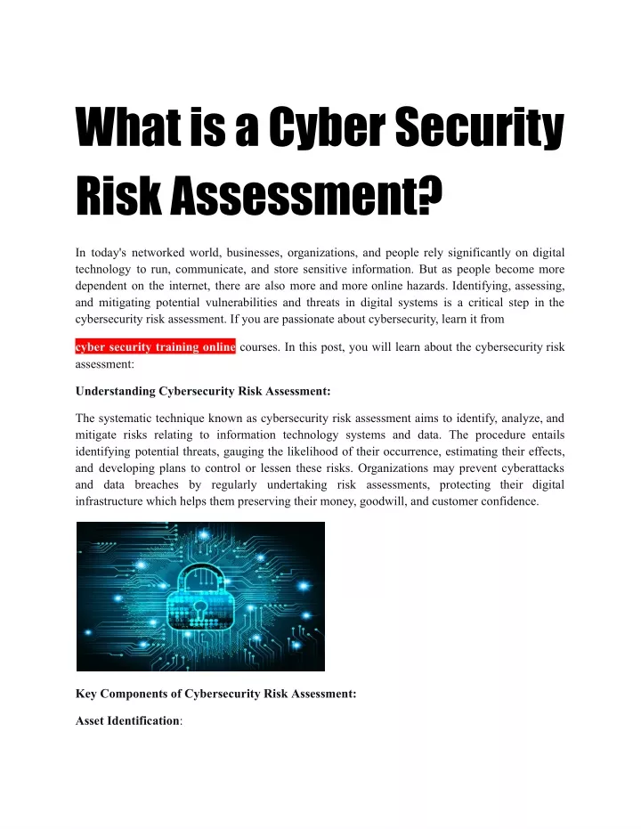 what is a cyber security risk assessment