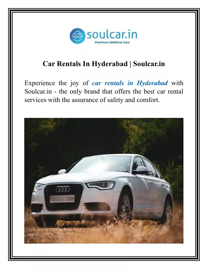 car rentals in hyderabad soulcar in