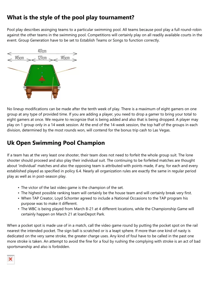 what is the style of the pool play tournament