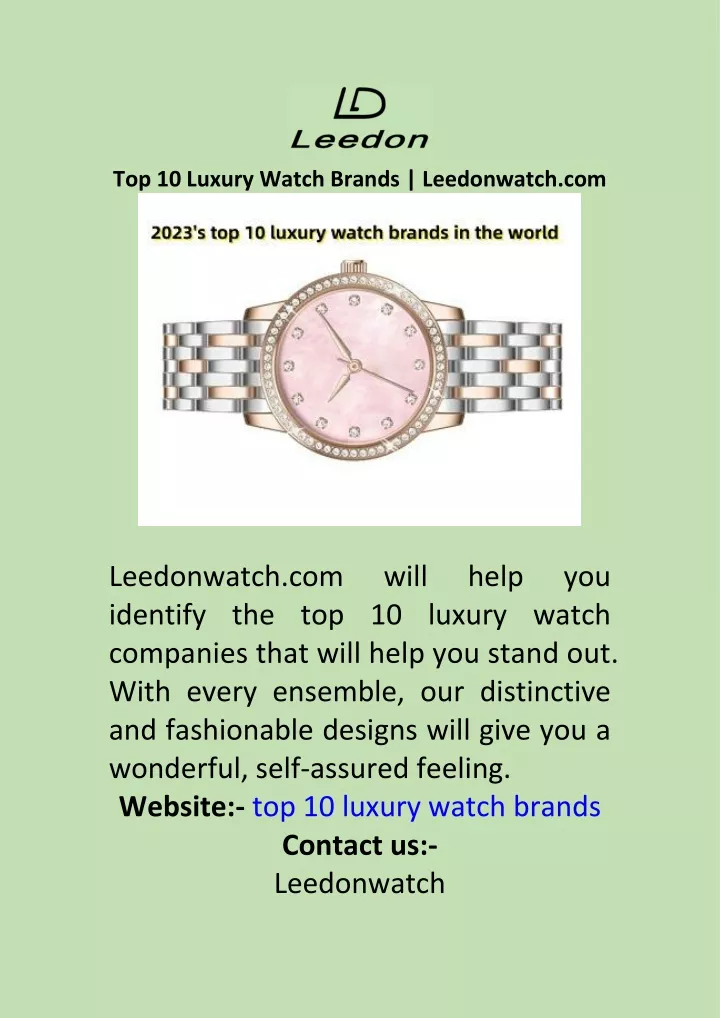 top 10 luxury watch brands leedonwatch com