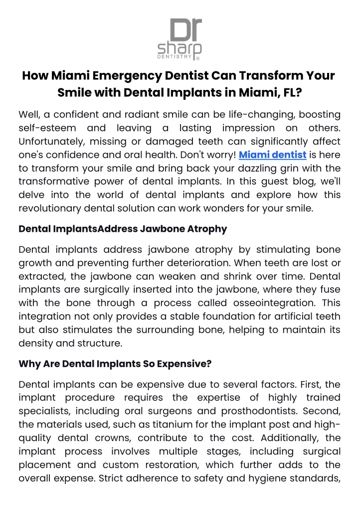 how miami emergency dentist can transform your