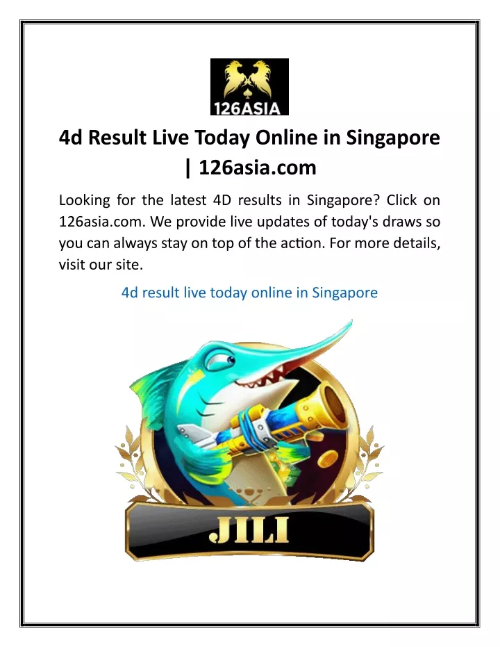 4d result live today online in singapore 126asia