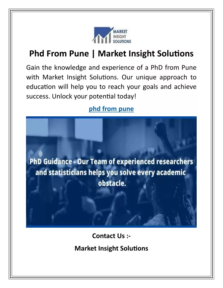 phd from pune market insight solutions