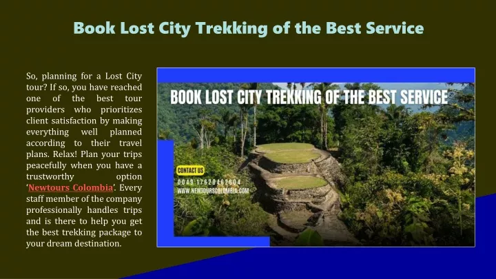 book lost city trekking of the best service