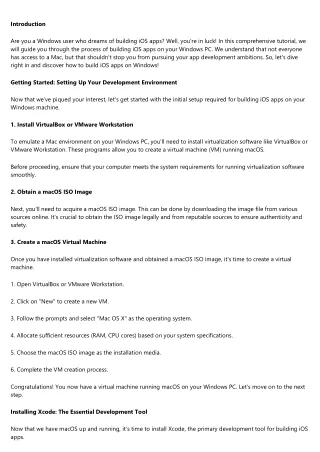 Building iOS Apps on Windows: A Step-by-Step Tutorial